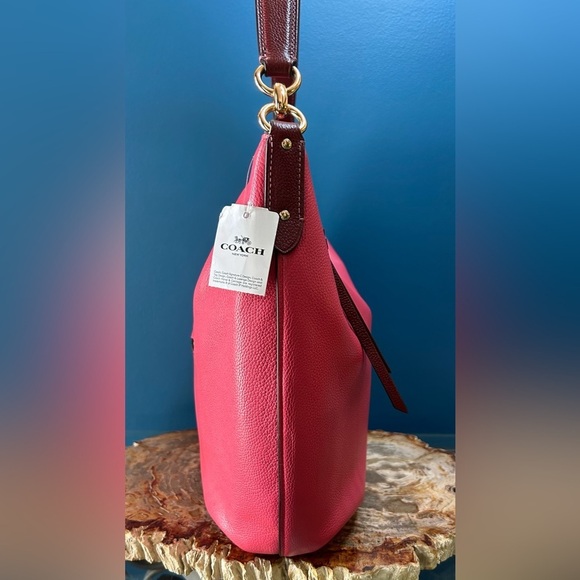 Coach Skylar Hobo Poppy Pink Pebble Leather, Shoulder Bag 91154 - Picture 16 of 17